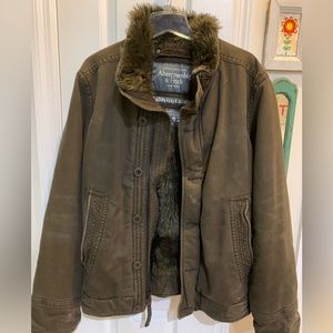 Heavy , faux fur lined jacket